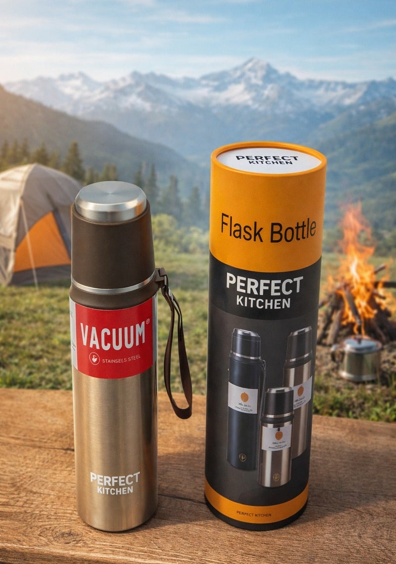 بيرفكت كيتشن قارورة حافظة للحرارة من الفولاذ المقاوم للصدأ سعة 820 مل، لون برونزي، تحافظ على الحرارة لمدة تصل إلى 12 ساعة - Image 2